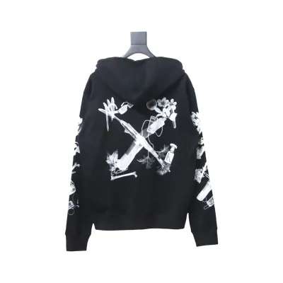 Off-white Ink-splashed arrow twill oil painting graffiti hoodie 02