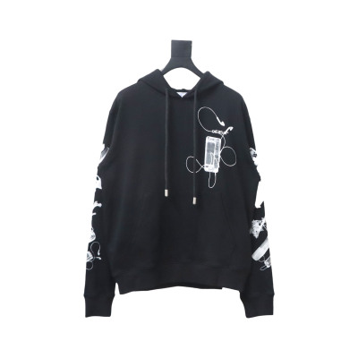 Off-white Ink-splashed arrow twill oil painting graffiti hoodie 01