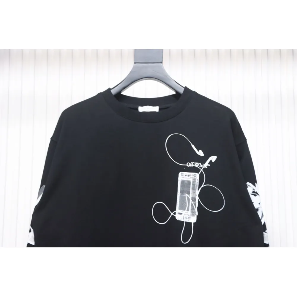 Off-white Ink-splashed arrow twill oil painting graffiti sweatshirt
