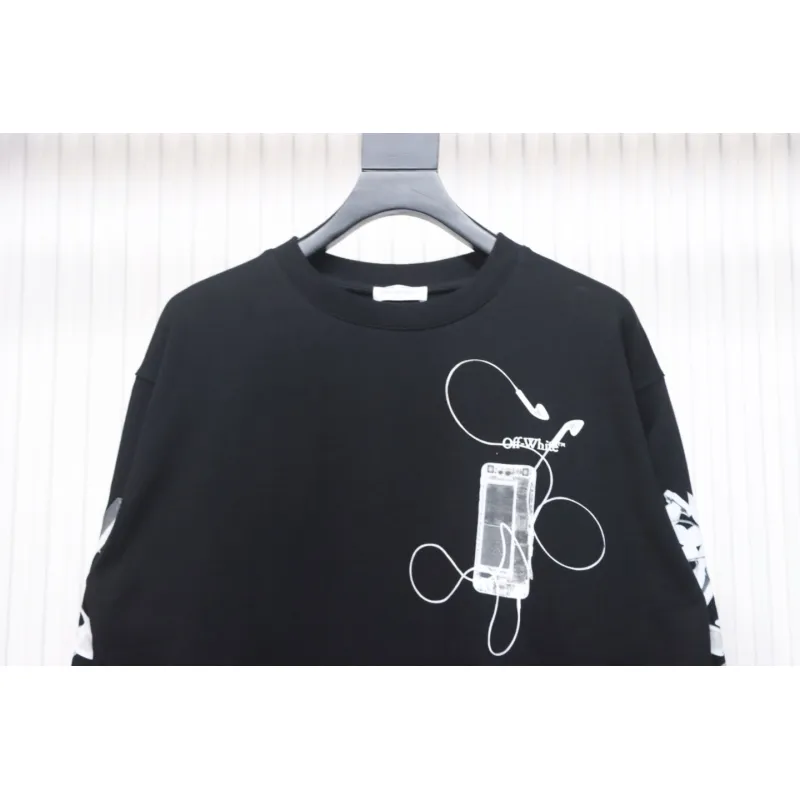 Off-white Ink-splashed arrow twill oil painting graffiti sweatshirt