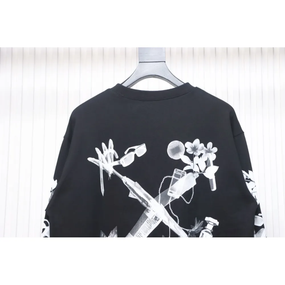 Off-white Ink-splashed arrow twill oil painting graffiti sweatshirt