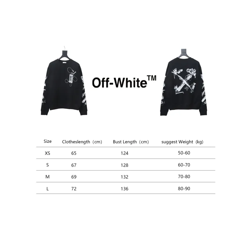 Off-white Ink-splashed arrow twill oil painting graffiti sweatshirt