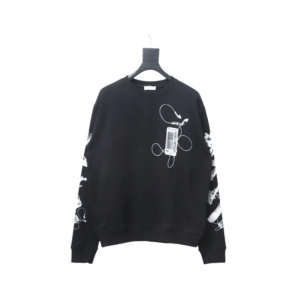 Off-white Ink-splashed arrow twill oil painting graffiti sweatshirt