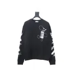 Off-white Ink-splashed arrow twill oil painting graffiti sweatshirt