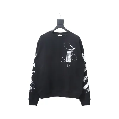 Off-white Ink-splashed arrow twill oil painting graffiti sweatshirt