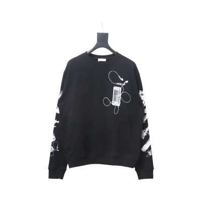 Off-white Ink-splashed arrow twill oil painting graffiti sweatshirt 01