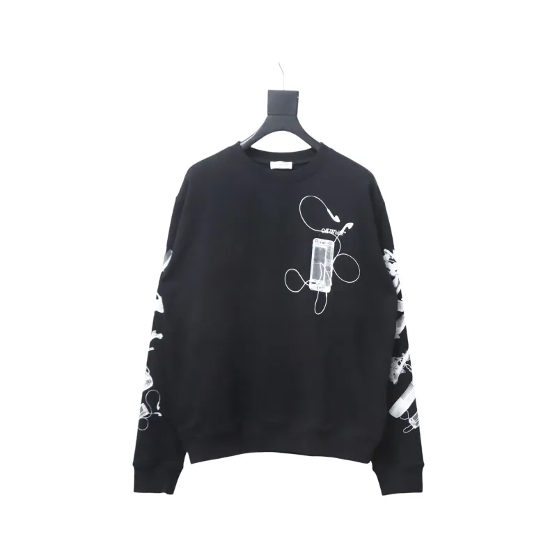 Off-white Ink-splashed arrow twill oil painting graffiti sweatshirt