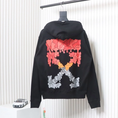 Off-white Red and Gray Melted Arrow Hoodie 02