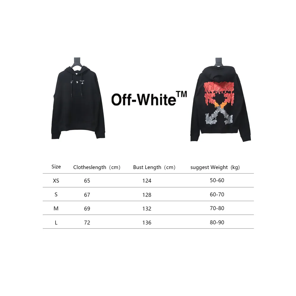 Off-white Red and Gray Melted Arrow Hoodie