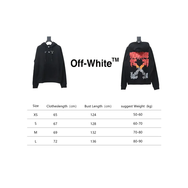 Off-white Red and Gray Melted Arrow Hoodie