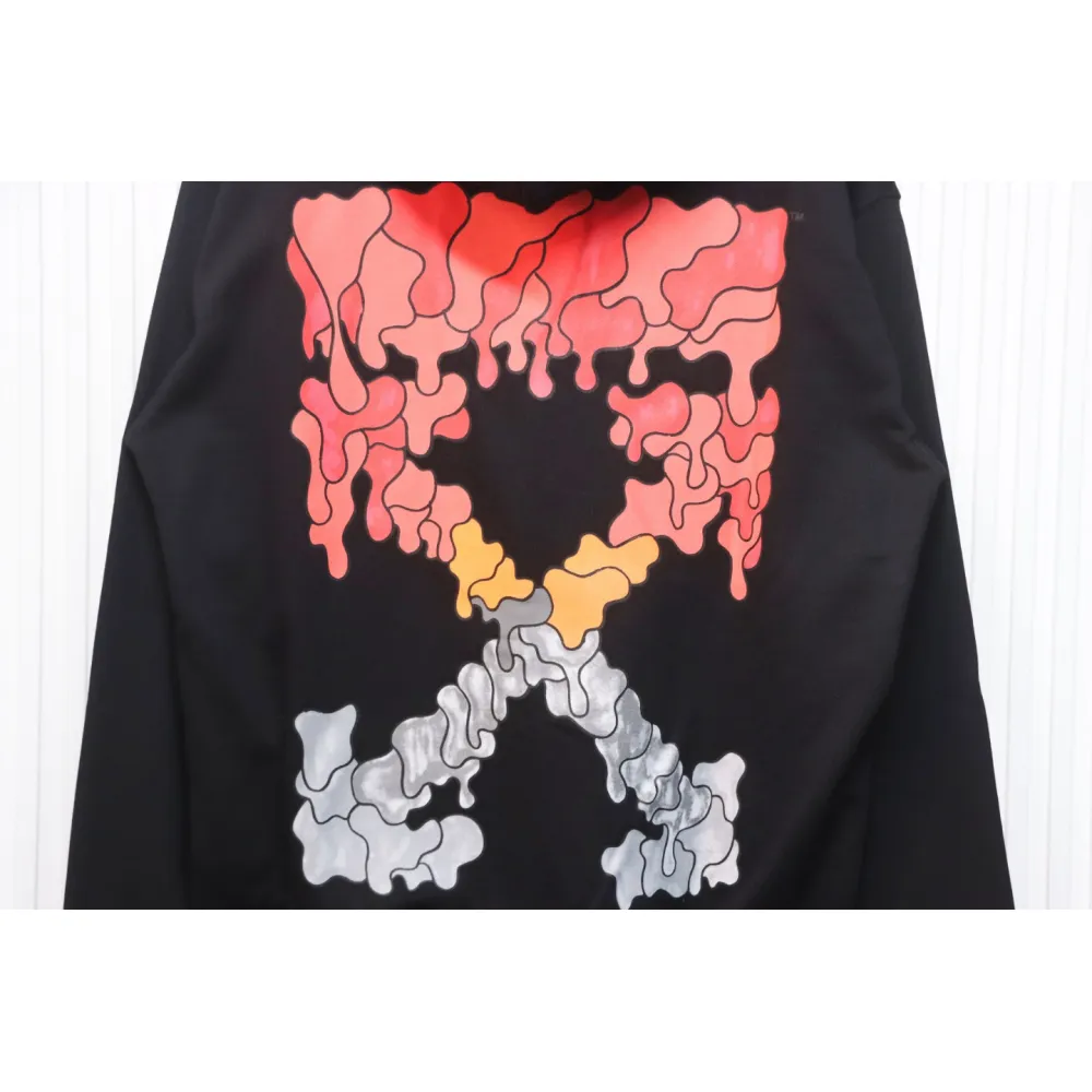 Off-white Red and Gray Melted Arrow Hoodie