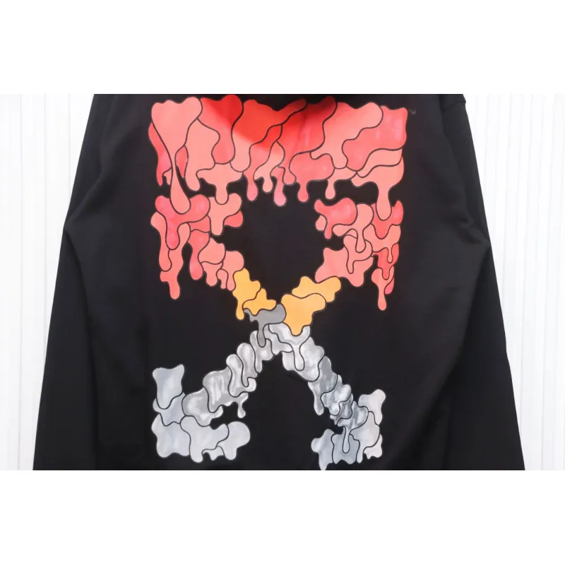 Off-white Red and Gray Melted Arrow Hoodie
