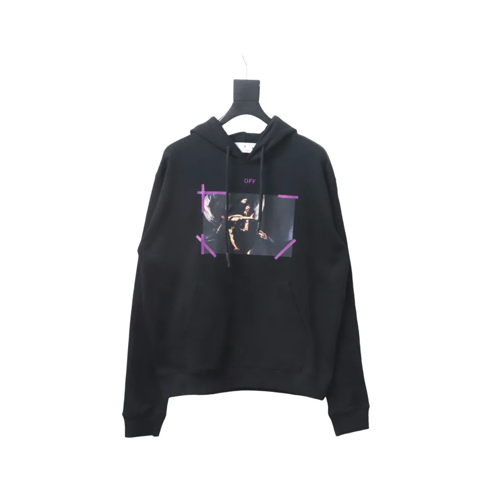 Off-white Religious Madonna Print Hoodie Purple