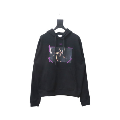 Off-white Religious Madonna Print Hoodie Purple 01