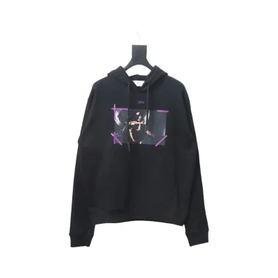 Off-white Religious Madonna Print Hoodie Purple 01