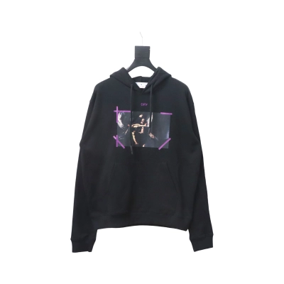 Off-white Religious Madonna Print Hoodie Purple 01