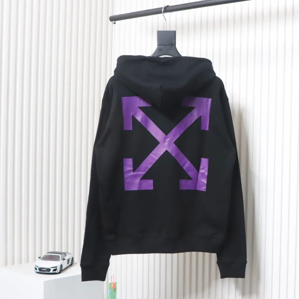 Off-white Religious Madonna Print Hoodie Purple
