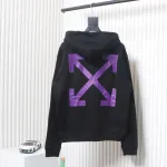 Off-white Religious Madonna Print Hoodie Purple