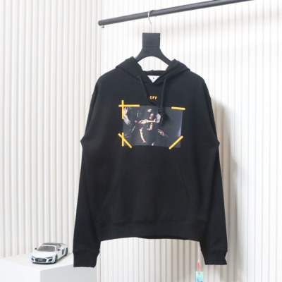 Off-white religious Madonna print hoodie yellow 01