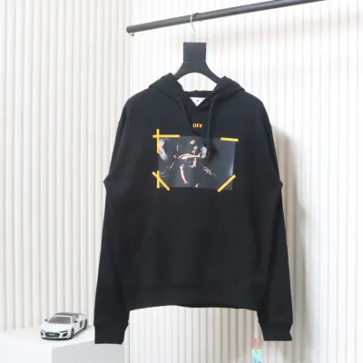 Off-white religious Madonna print hoodie yellow 01