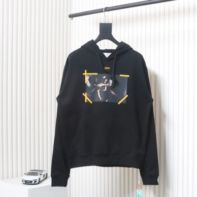 Off-white religious Madonna print hoodie yellow 01