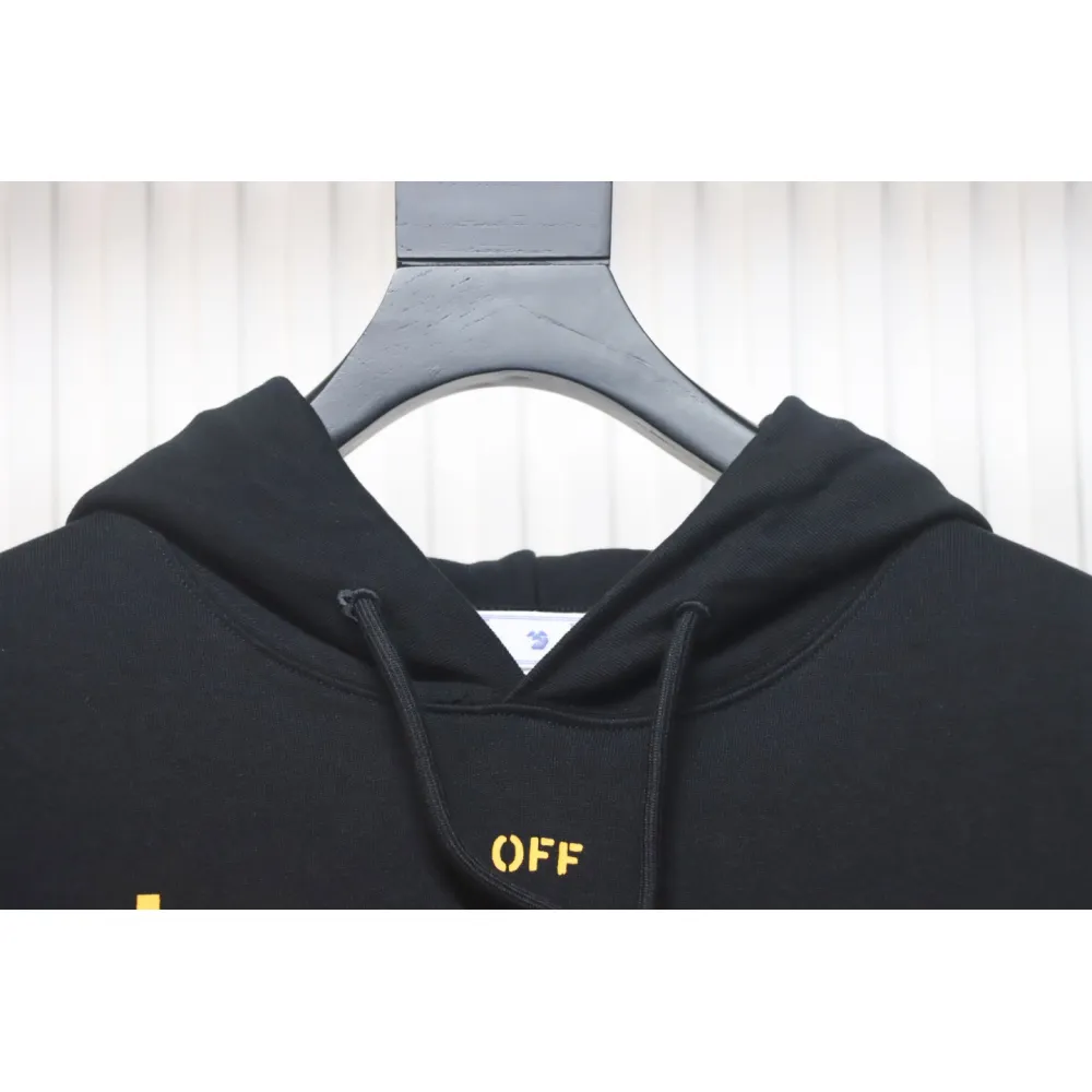 Off-white religious Madonna print hoodie yellow
