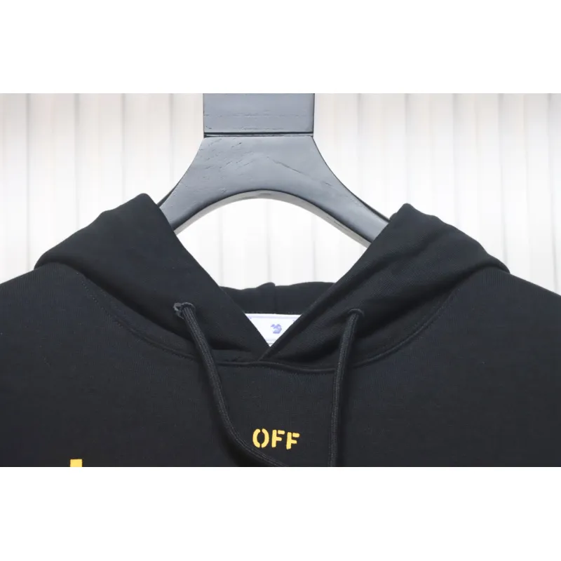 Off-white religious Madonna print hoodie yellow