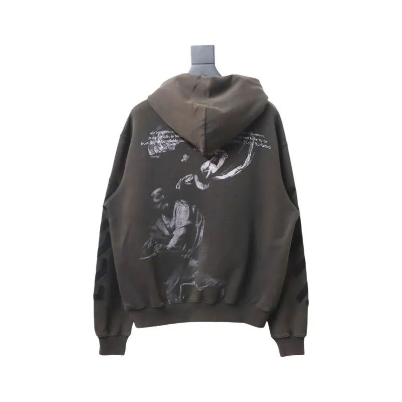 Off-white Washed old man print hoodie