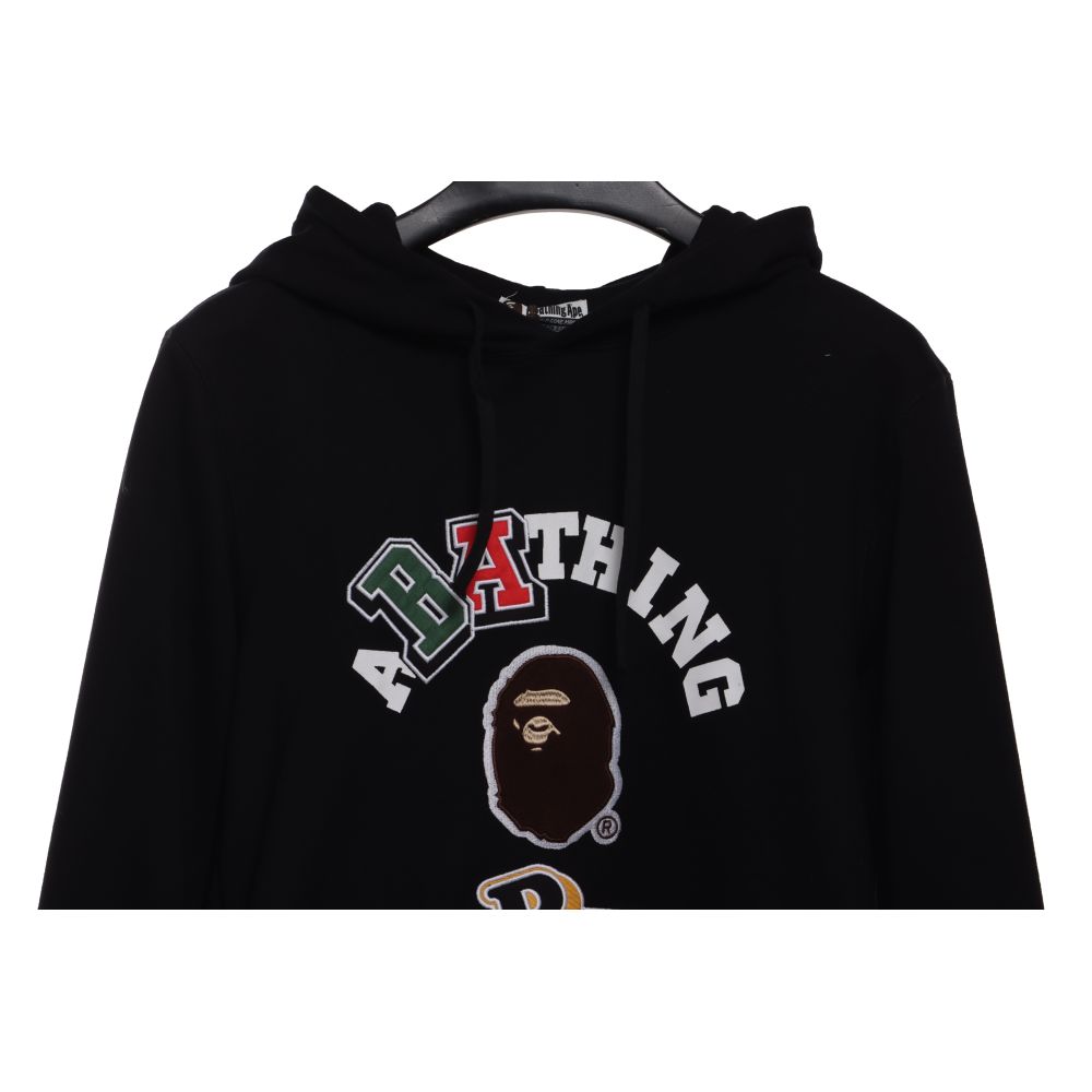 BAPE ape head logo colorful print hoodie Black