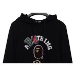 BAPE ape head logo colorful print hoodie Black