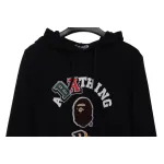 BAPE ape head logo colorful print hoodie Black