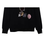 BAPE ape head logo colorful print hoodie Black