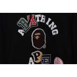 BAPE ape head logo colorful print hoodie Black