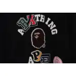 BAPE ape head logo colorful print hoodie Black
