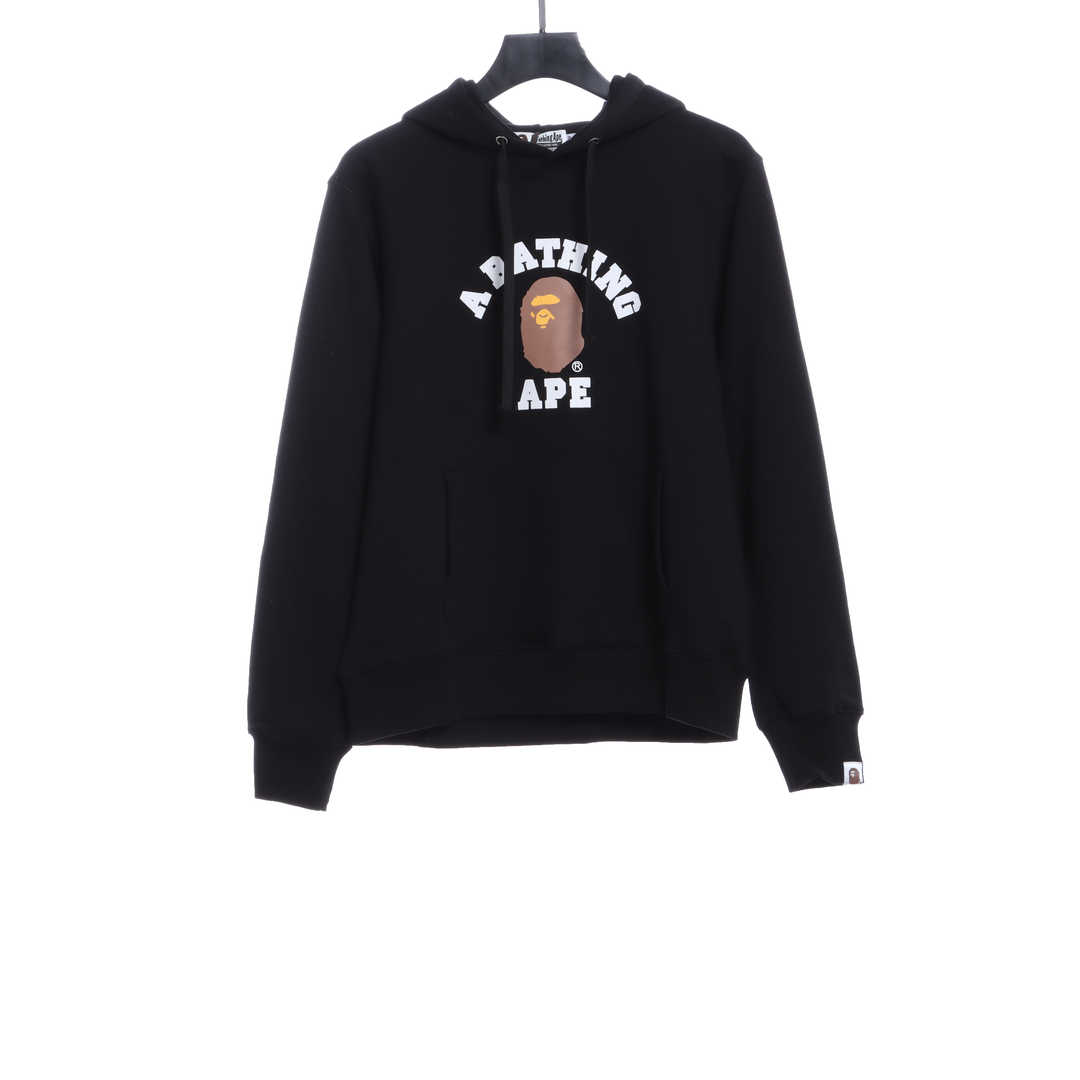 BAPE Ape Head Logo Print Hoodie Black
