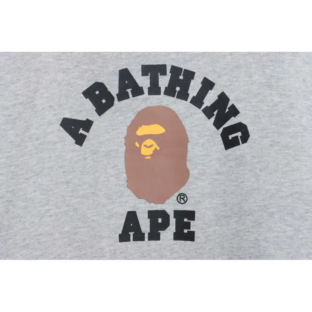 BAPE Ape Head Logo Print Hoodie Grey