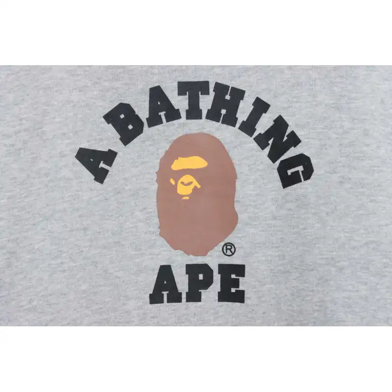 BAPE Ape Head Logo Print Hoodie Grey