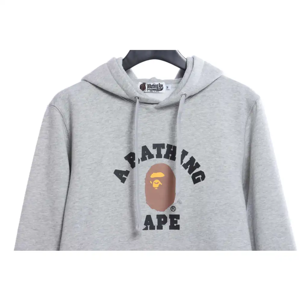 BAPE Ape Head Logo Print Hoodie Grey