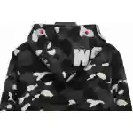 BAPE classic black and white camouflage patchwork luminous hoodie Black