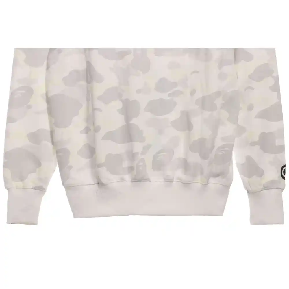 BAPE classic black and white camouflage patchwork luminous hoodie White
