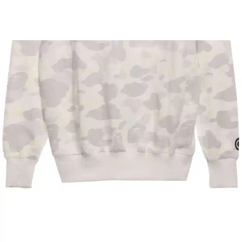 BAPE classic black and white camouflage patchwork luminous hoodie White