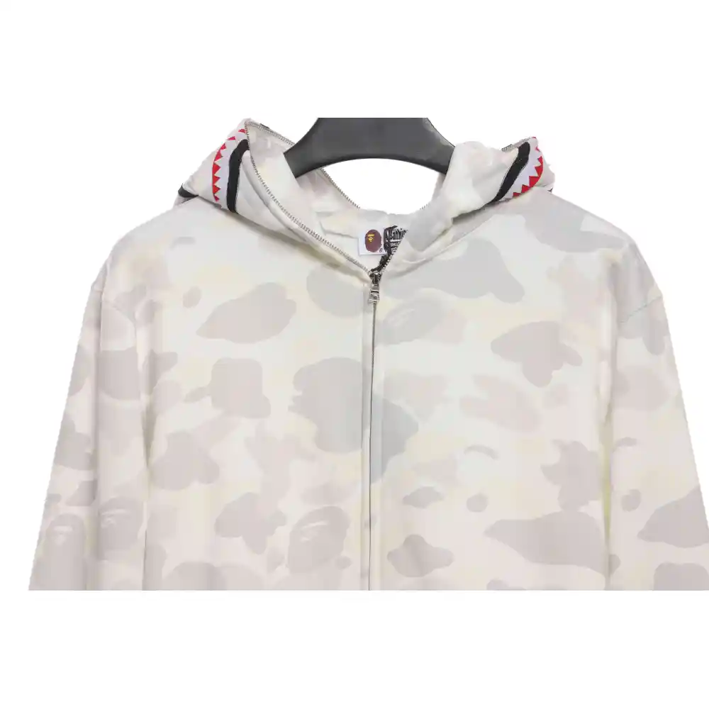 BAPE classic black and white camouflage patchwork luminous hoodie White