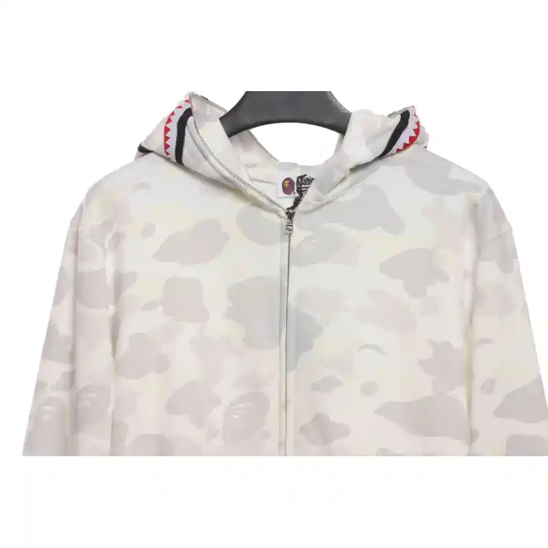 BAPE classic black and white camouflage patchwork luminous hoodie White