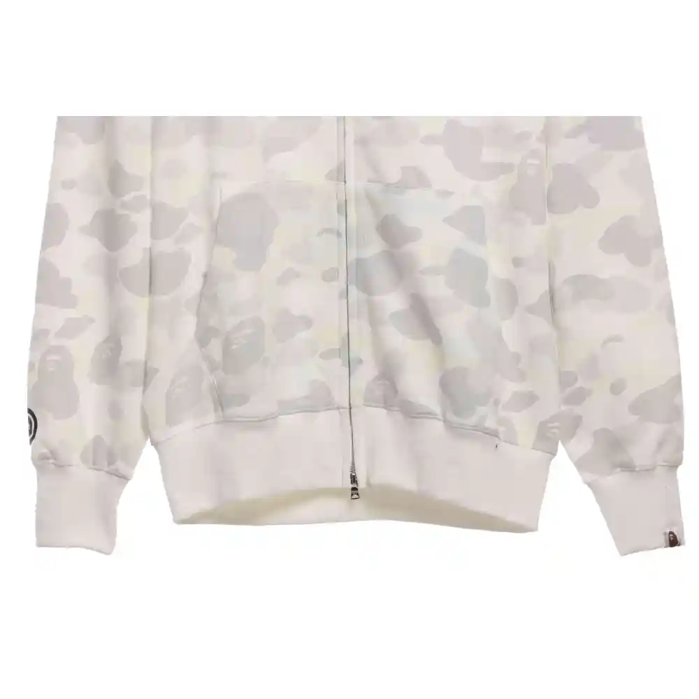 BAPE classic black and white camouflage patchwork luminous hoodie White