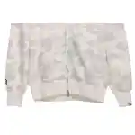 BAPE classic black and white camouflage patchwork luminous hoodie White