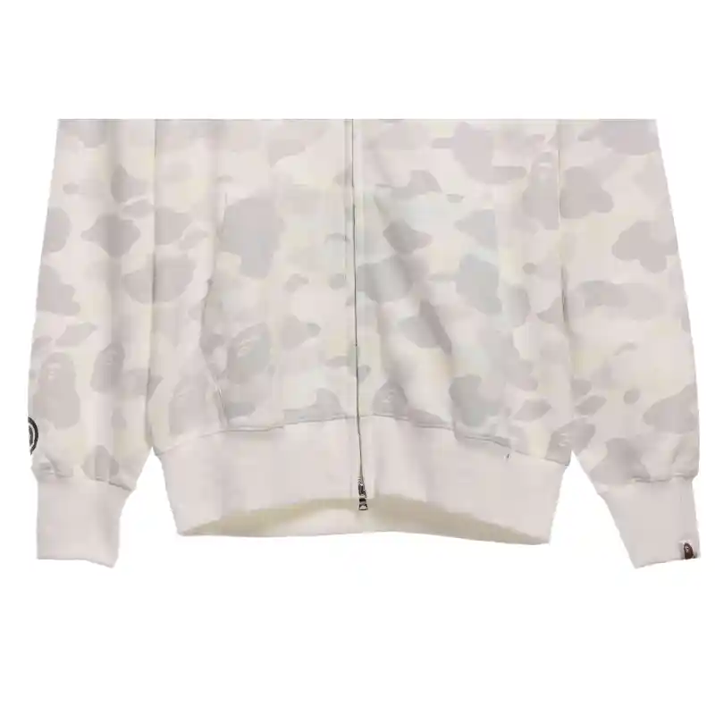 BAPE classic black and white camouflage patchwork luminous hoodie White