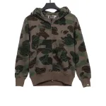 BAPE Overlay Camouflage Shark Zip Hoodie Green