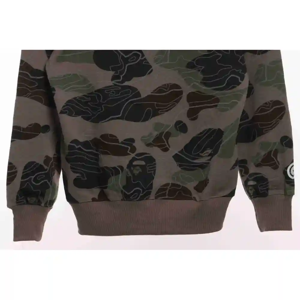 BAPE Overlay Camouflage Shark Zip Hoodie Green