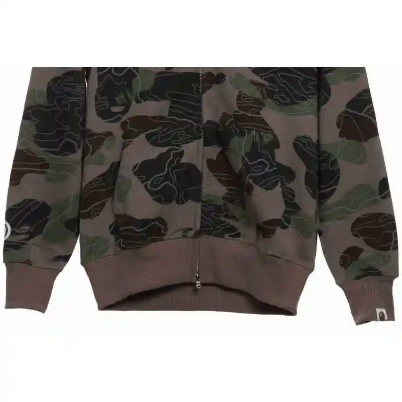 BAPE Overlay Camouflage Shark Zip Hoodie Green
