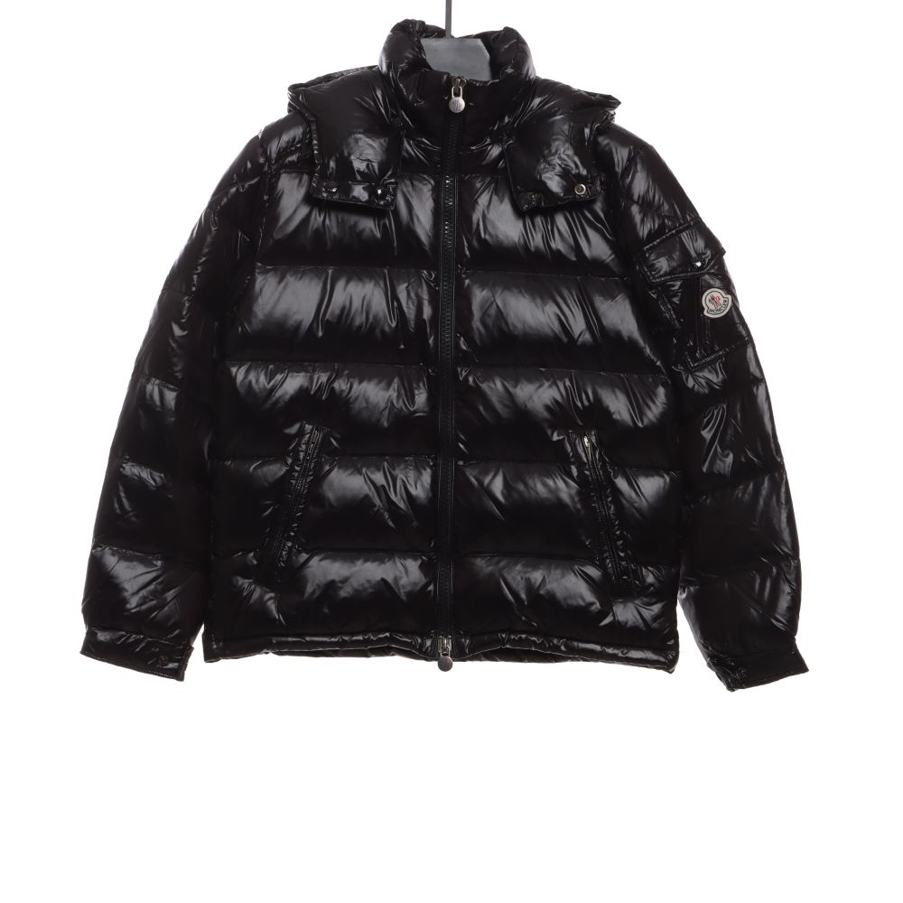 Moncler  Maya Lacquered Down Jacket Black